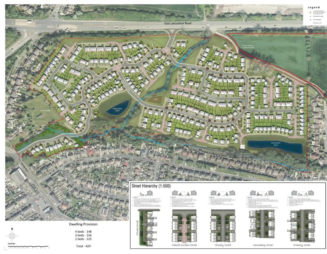 An aerial image showing the draft layout for the site